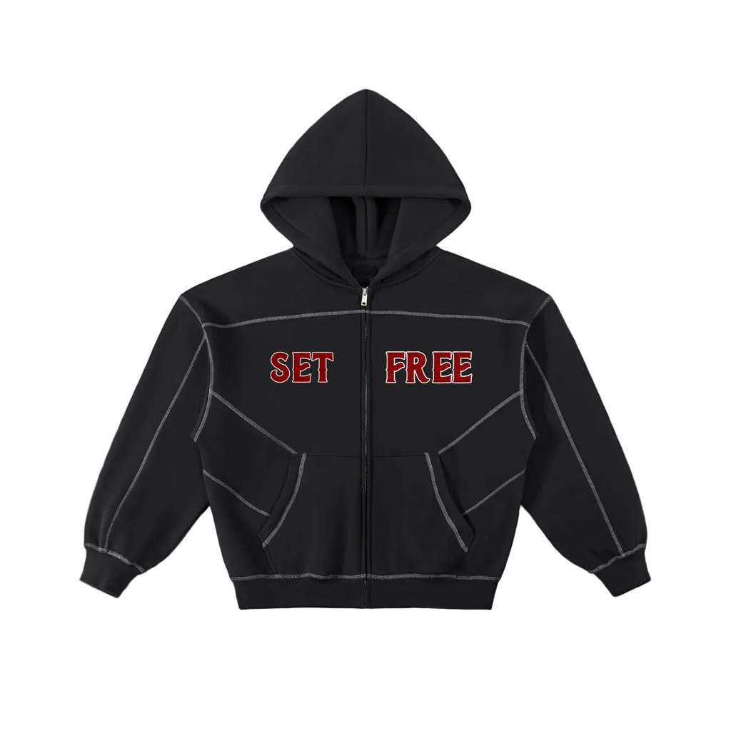"SET FREE"  Fleece Zip Hoodie