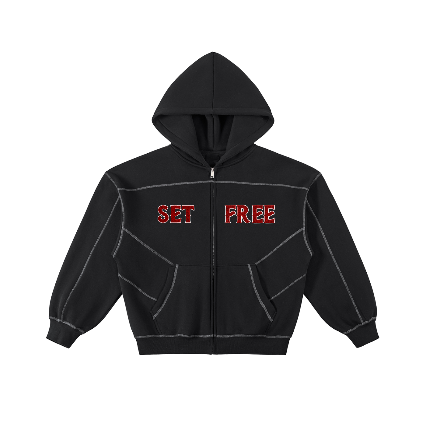 "SET FREE"  Fleece Zip Hoodie
