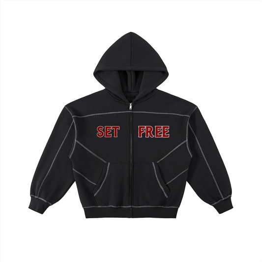 "SET FREE"  Fleece Zip Hoodie