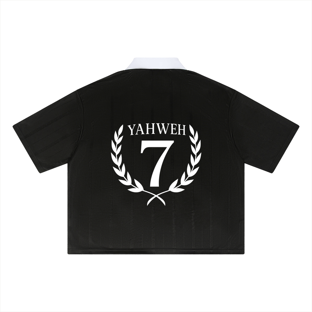 Chi Rho Striped Boxy Soccer Jersey (Black)