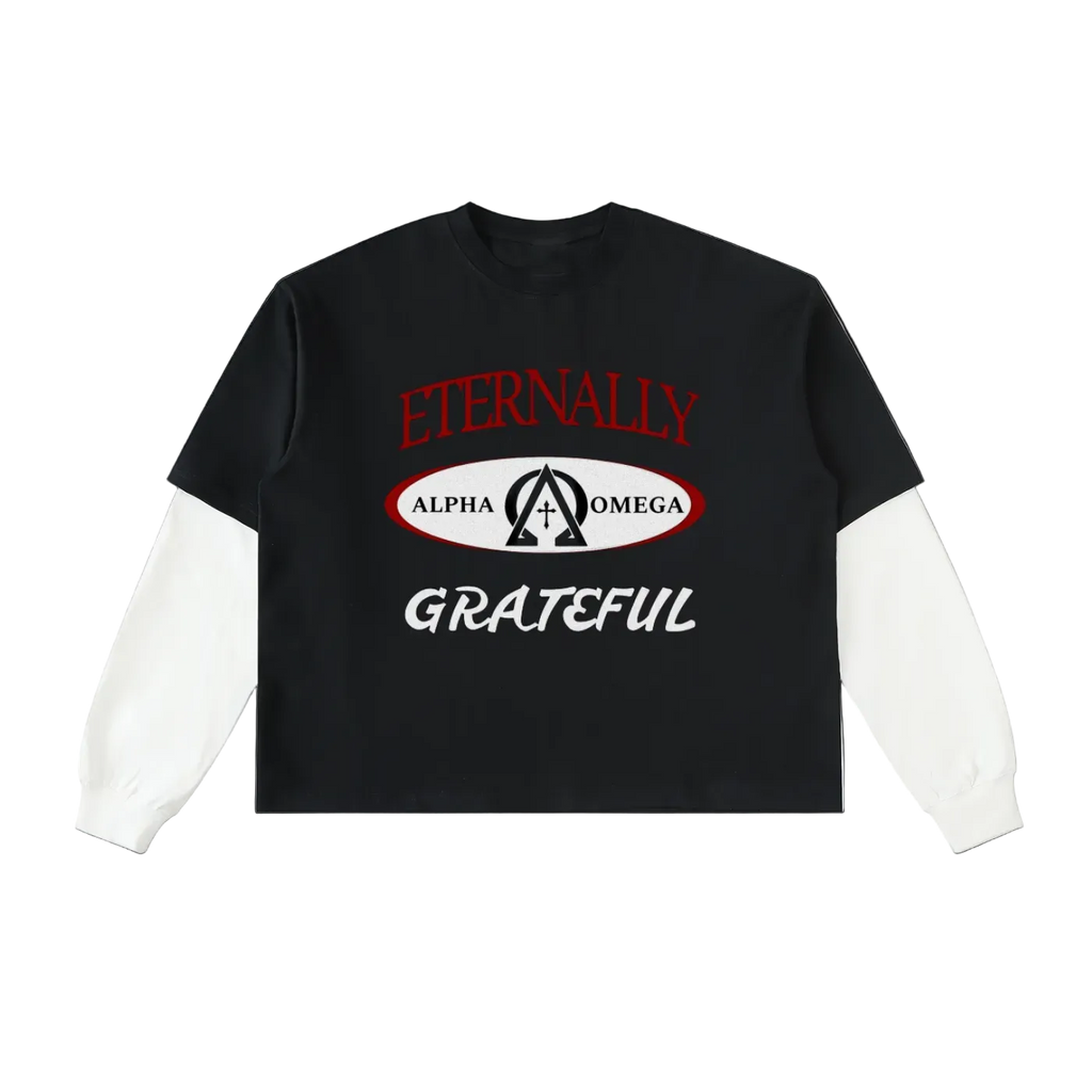 Layered ETERNALLY GRATEFUL  Long Sleeve TEE